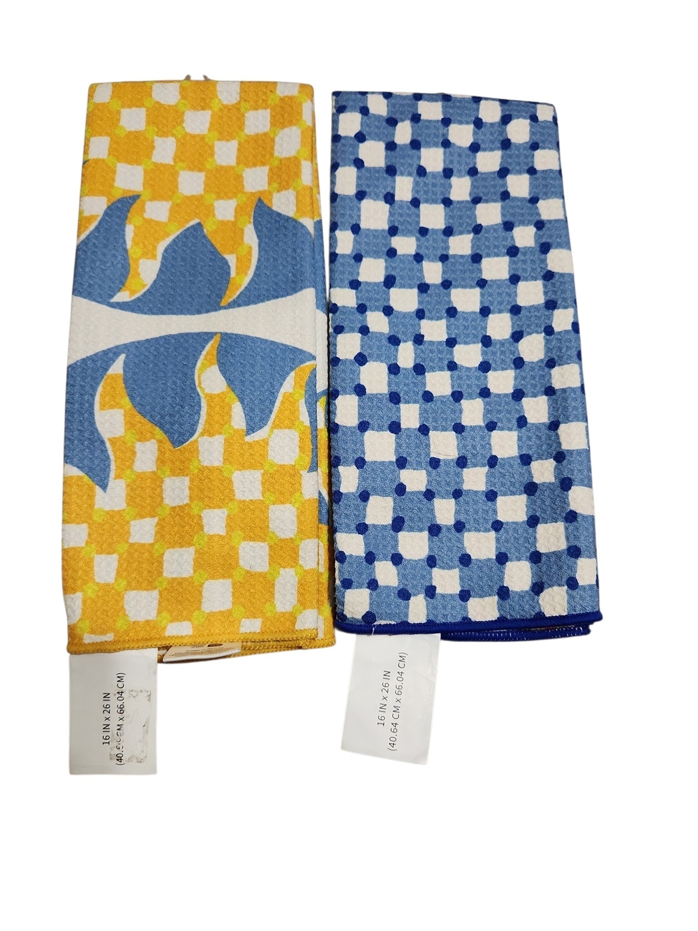 Room Essentials Yellow & Blue Patterned Kitchen Towels